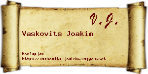 Vaskovits Joakim névjegykártya